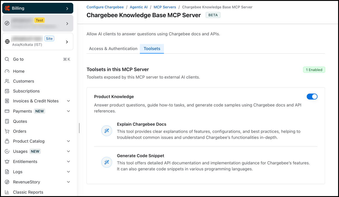Knowledge Base MCP server toolsets