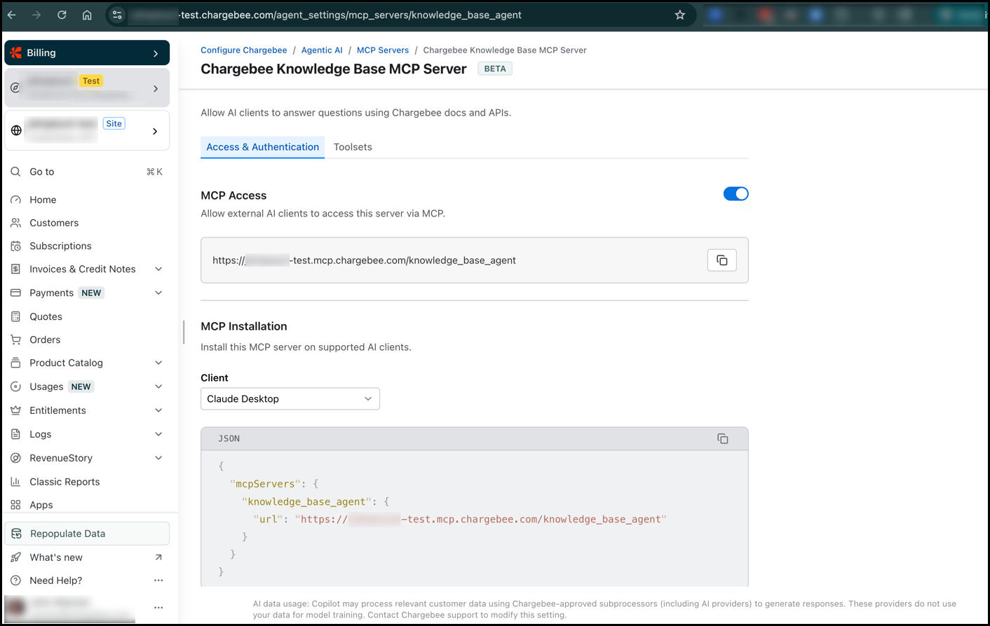 Knowledge Base MCP server configuration