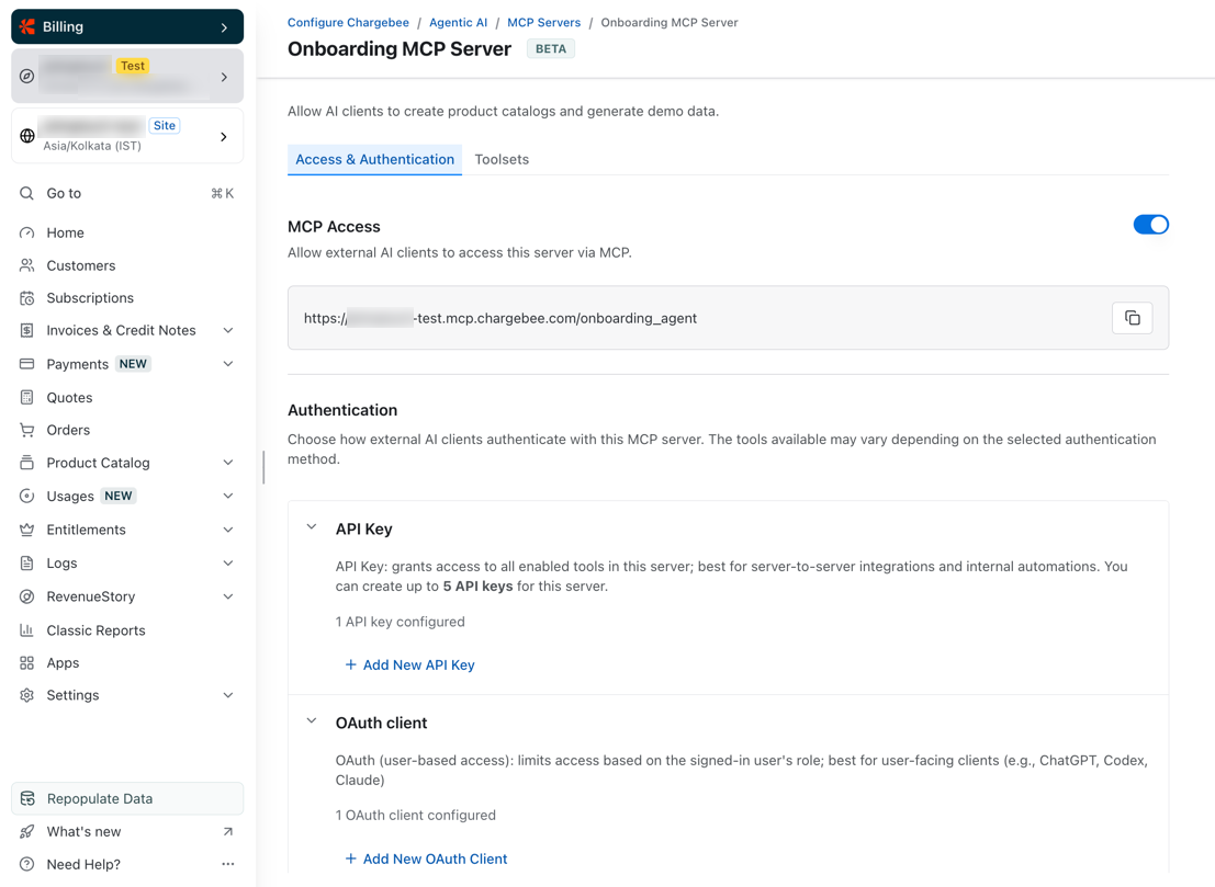 Onboarding MCP server configuration