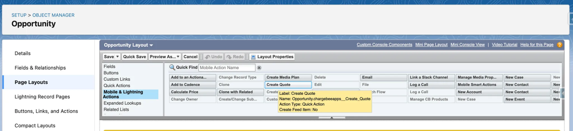 Setup menu with Lightning App Builder option