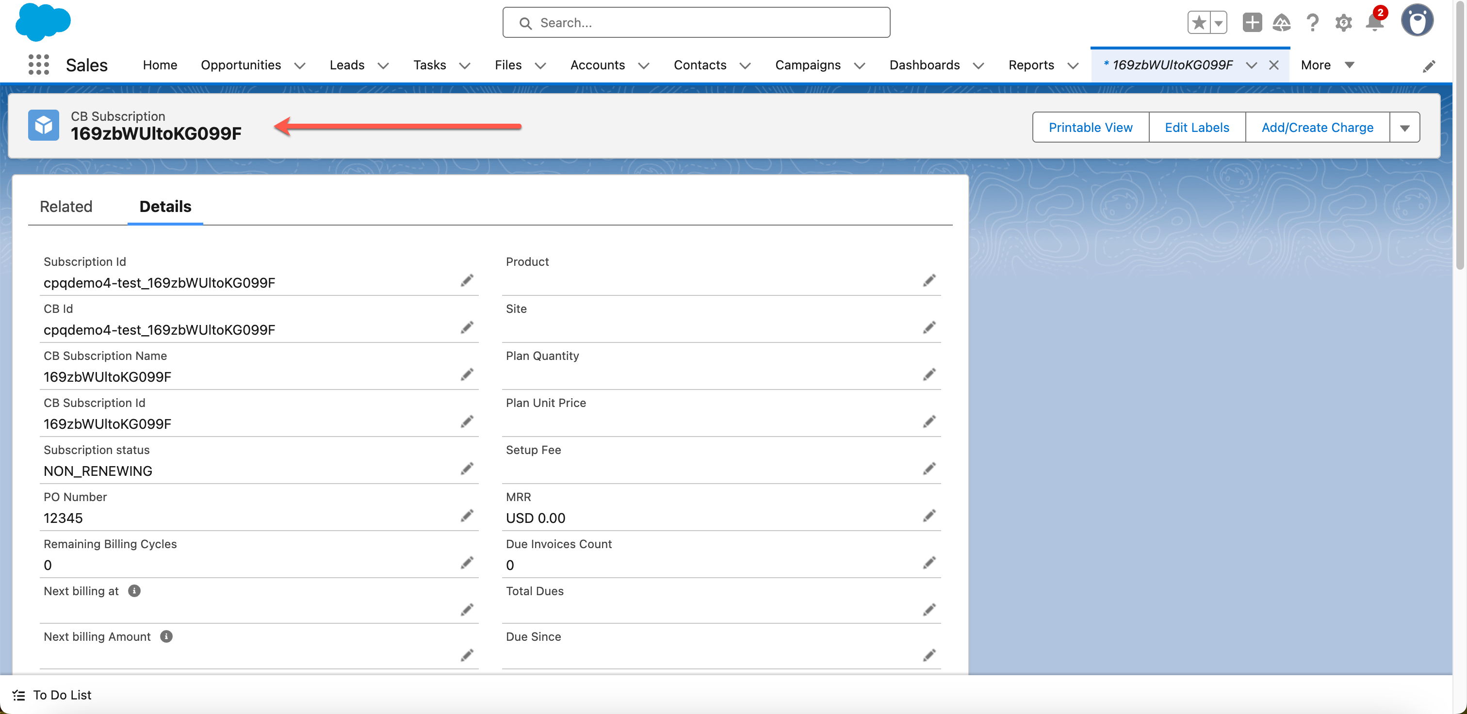 Proceed button to finalize quote conversion to subscription