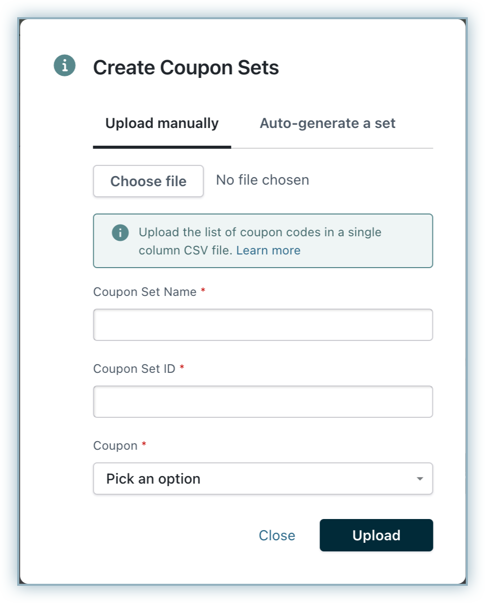 Manual upload option