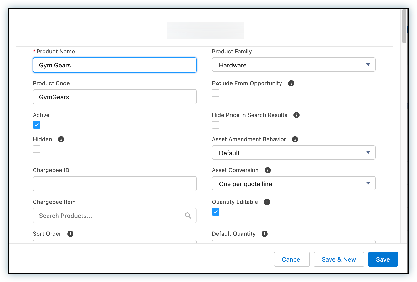 Create a parent product