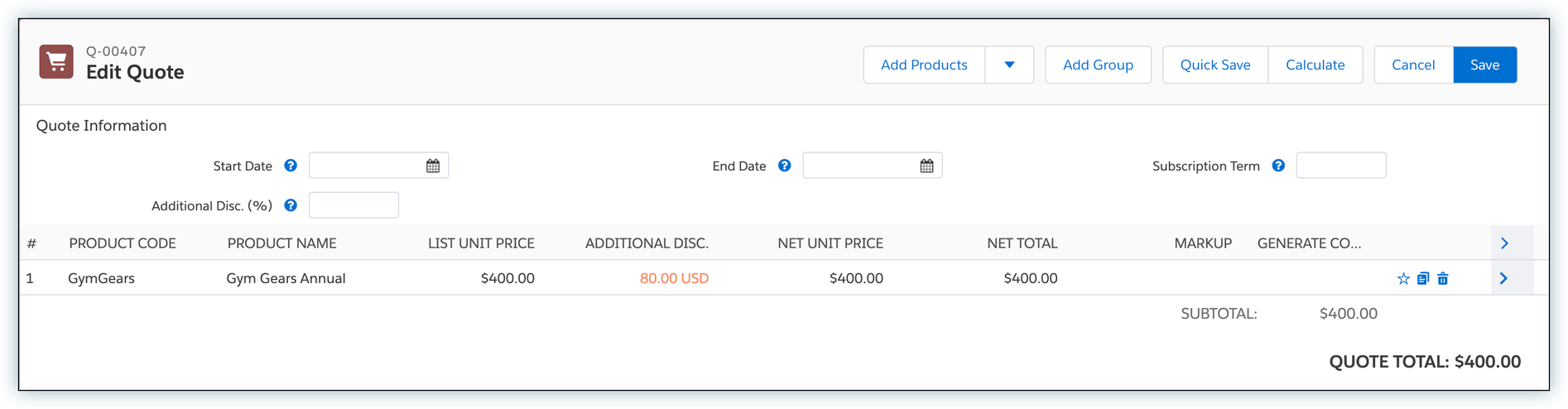 Add products to subscription