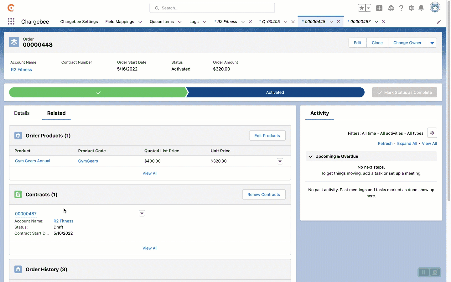 Send subscription to Chargebee