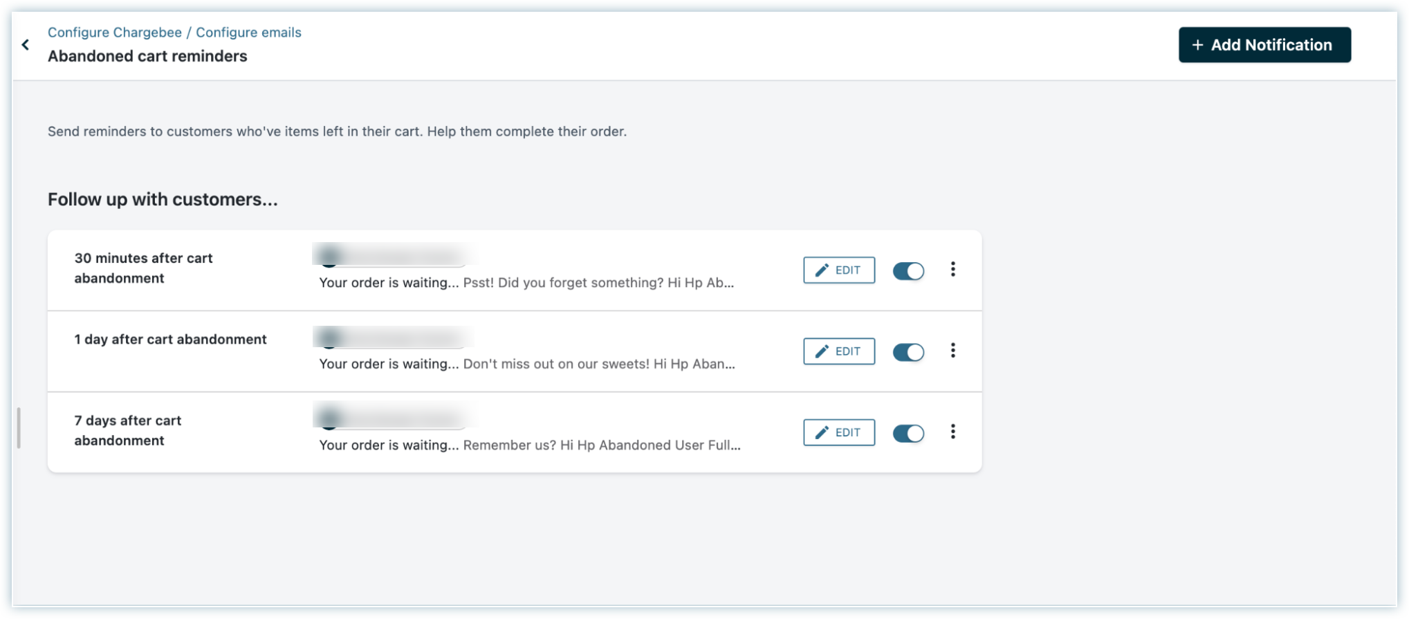 Email Notification Settings