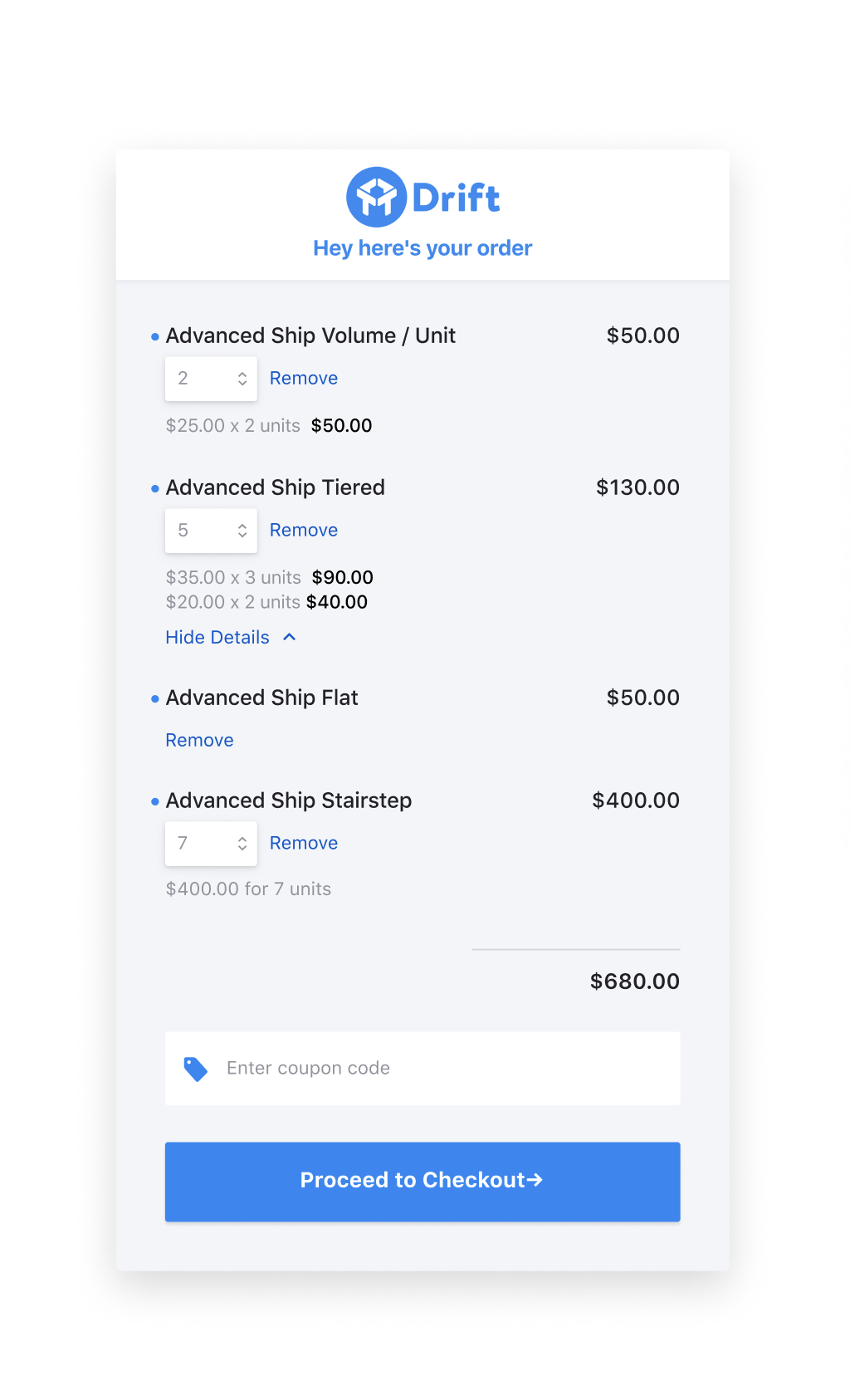 One-time payments checkout example