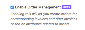 enable order management option