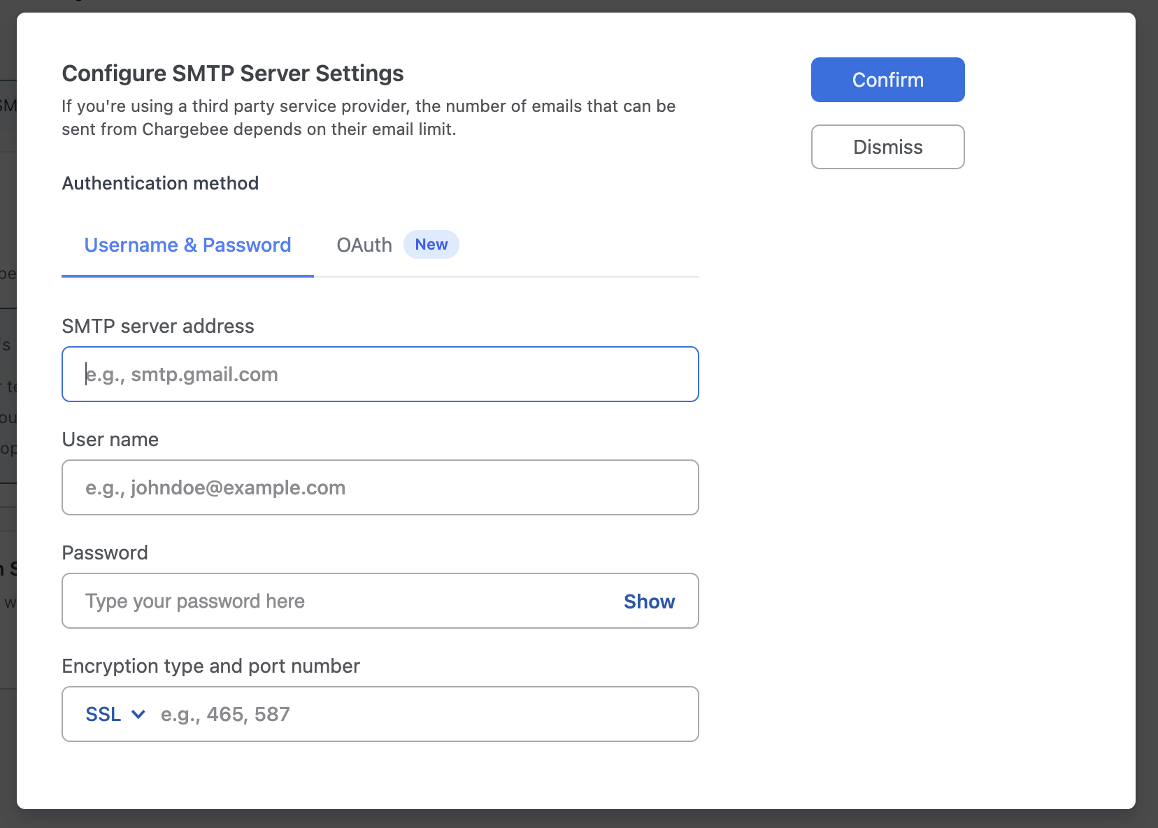 Basic SMTP Page