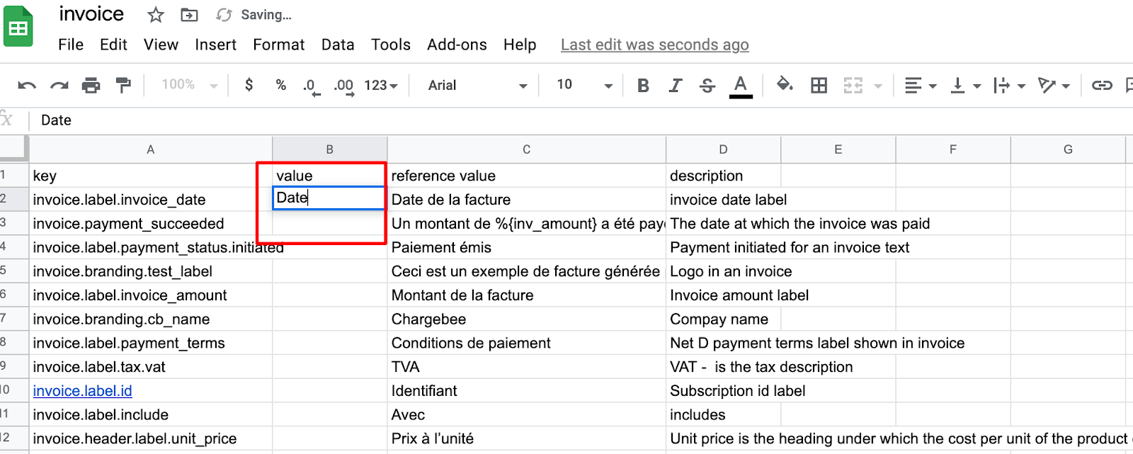 Value column in invoice.csv