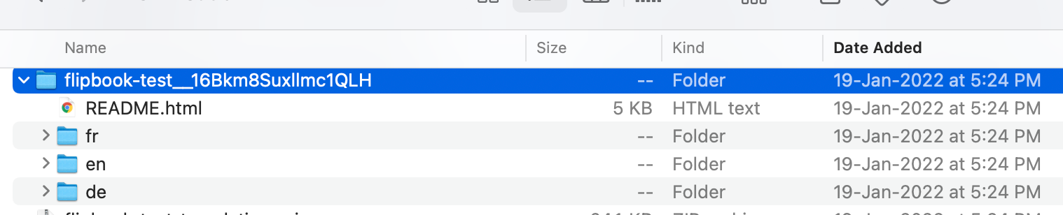 Language pack folder structure with invoices.csv