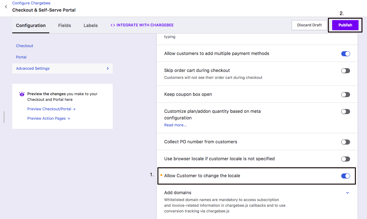 Allow Customer to change the locale in Advanced Settings