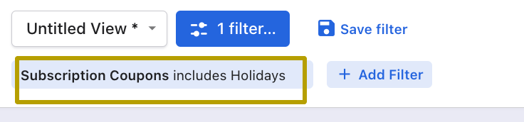 Subscription index page showing subscriptions with coupon applied
