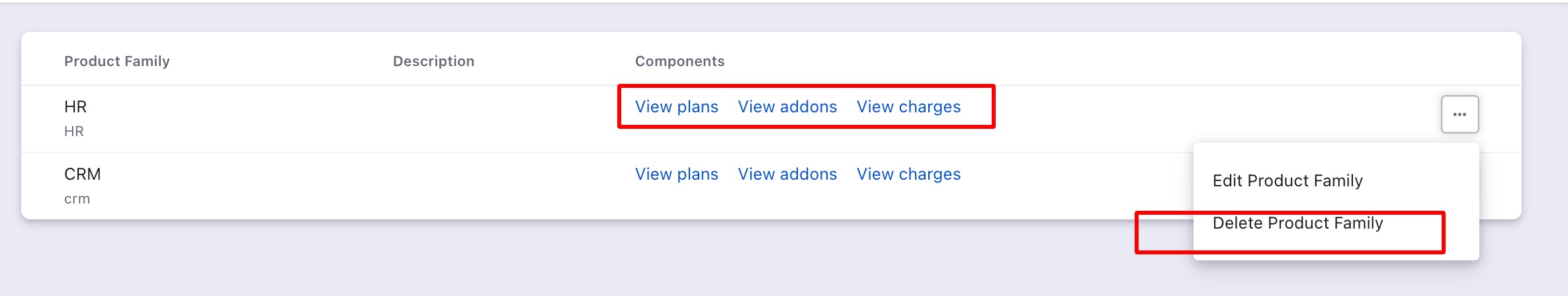 Delete Product Family button enabled