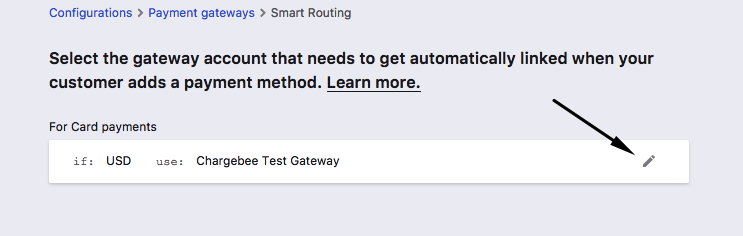 Edit payment gateway rules for Smart Routing