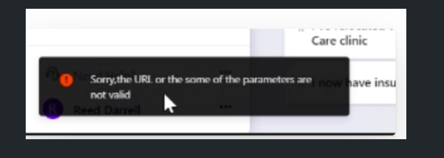 Reason code error message