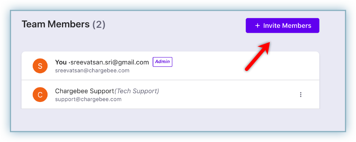 Invite Members from Entity view